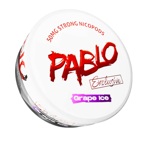 Bolsas de nicotina PABLO Grape Ice 50mg – Nicotine pouches snus blanco fuerte