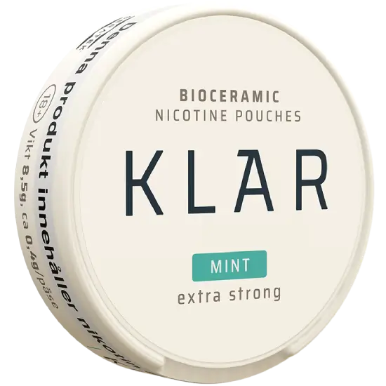 KLAR Mint Extra Strong Slim nicotine pouches sabor menta refrescante extra fuerte