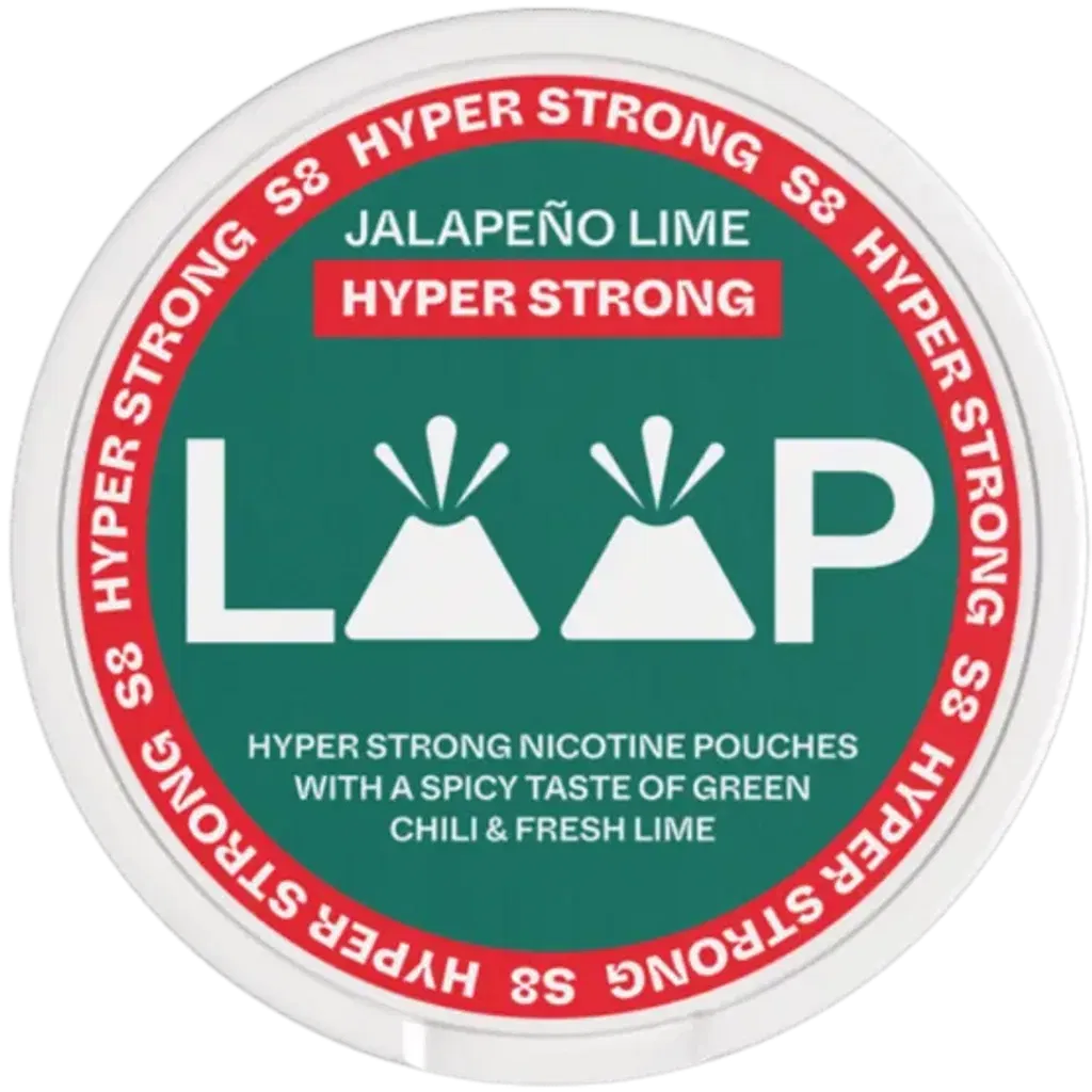 LOOP Jalapeño Lime Hyper Strong nicotine pouches lata sabor jalapeño lima extra fuerte