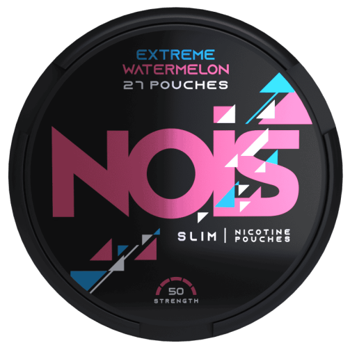 NOIS Extreme Watermelon nicotine pouches lata sabor sandía extra fuerte